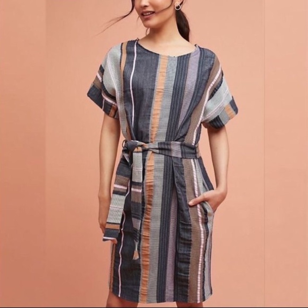 Anthropologie 34N 118W Austin Striped Tunic Dress